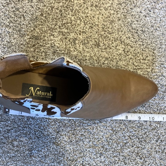 Natural Reflections West Ankle Boots Cow Print Women’s Size 7  Tan Brown - Picture 10 of 12